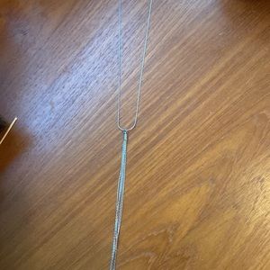 Extremely long silver dainty necklace